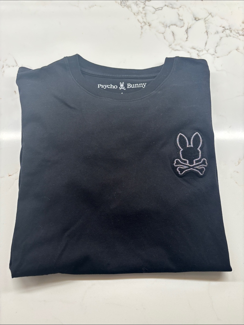 Psycho Bunny Black Tee with Patch Logo
